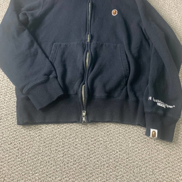 A Bathing Ape Mens Hoodie Sweatshirt Size Small Black Baby Milo Full Zip Pocket - Picture 5 of 12
